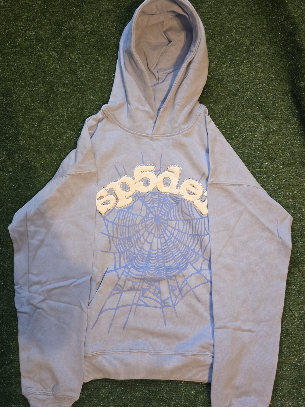 Light Blue Sp5der Hoodie Size Meduim Authentic